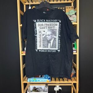 Vintage Black History Month Malcom X T Shirt BHM